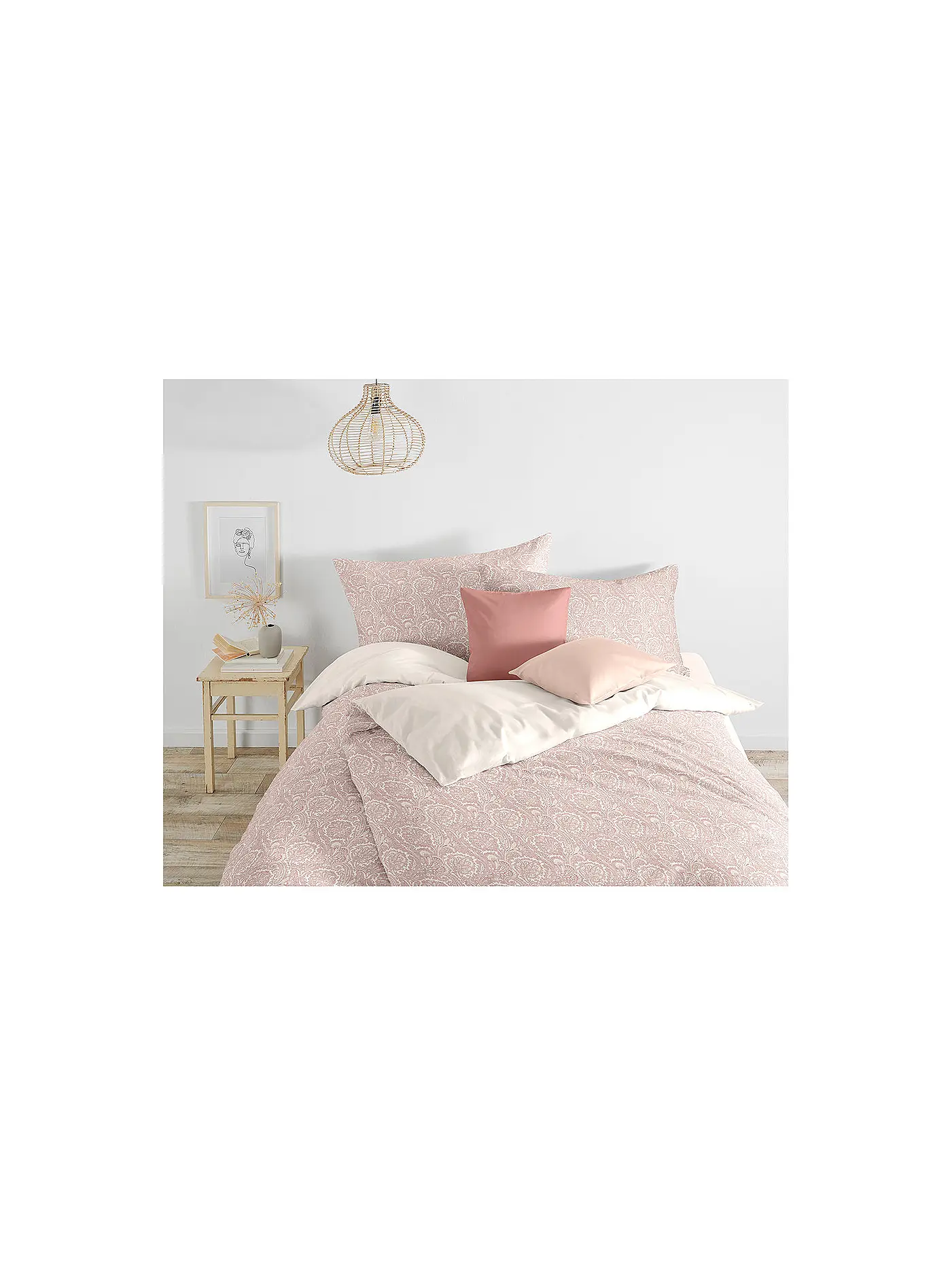 FLEURESSE | Leinen Bettwäsche NIZZA 70x90cm / 140x200cm Sand | rosa